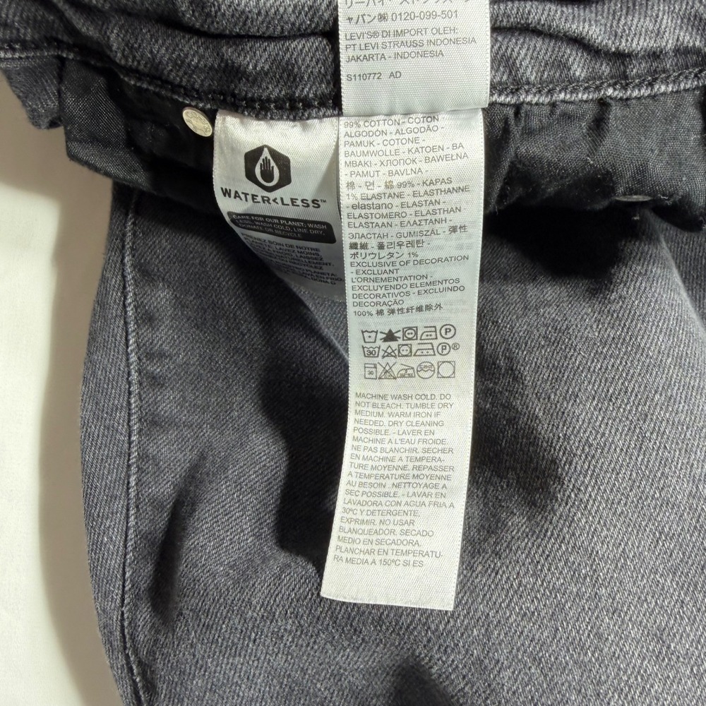 Levis Ribcage Straight Ankle Jeans Womens 31 Washed Black High Rise 72693-0134 - Picture 7 of 11